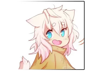 😄 Аниме, Кот, Милый, Чиби, Манга telegram sticker
