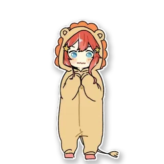 😖 anime, cartoon, cute, lion, animal costume telegram sticker