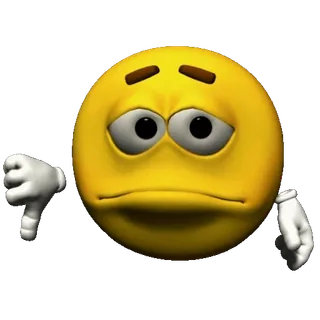👎 Emoji, Polegar para baixo, Triste, Desgosto, Expressão, Negativo telegram sticker
