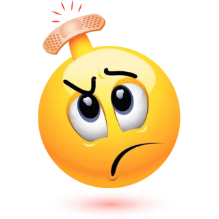 🤕 emoji, smutny, ranny, zły, plaster, uraz głowy, żółty telegram sticker