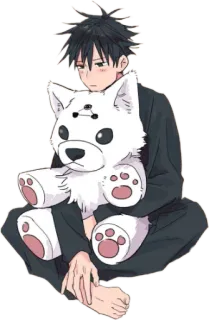🐺 Megumi Fushiguro Jujutsu Kaisen Anime, Jujutsu Kaisen, Megumi Fushiguro, Manga, Süß, Plüschtier whatsapp sticker