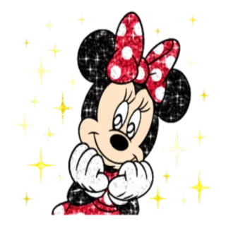 ✨ Minnie Mouse Minnie Maus, Cartoon, Disney, Figur, Süß, Glitzer telegram sticker