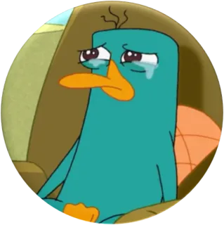 😭 Perry the Platypus Phineas and Ferb ornitorinco, triste, cartone animato, piangere whatsapp sticker