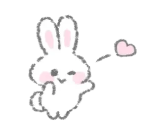 🥣 lapin, lapinou, mignon, kawaii, animal, coeur telegram sticker
