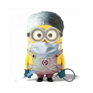 💉 Minion Minion, Docteur, Médical, Dessin animé, Mignon telegram sticker