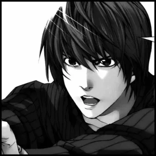 🦋 Light Yagami Death Note Anime, Manga, Death Note, Light Yagami, Postać, Rysunek telegram sticker