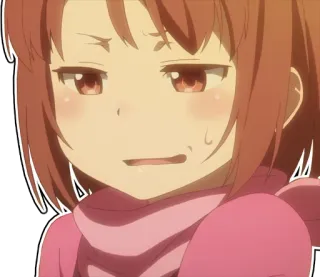 😟 anime, girl, expression, disgust, sticker whatsapp sticker
