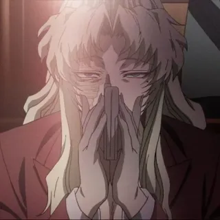 😏 Anime, Waffe, Waffe, Ernst, Charakter whatsapp sticker