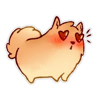 😍 หมา, น่ารัก, รัก, ลูกหมา, หัวใจ, การ์ตูน telegram sticker