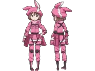 👥 Llenn Sword Art Online Alternative Gun Gale Online Anime, Postać, Llenn, Gun Gale Online, Sword Art Online, Różowy, Kawaii telegram sticker