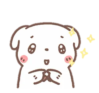🧺 dog, cute, sparkles, happy, animal, cartoon, pet whatsapp sticker