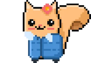 😊 пиксель арт, белка, милый, животное, мультфильм, каваи telegram sticker
