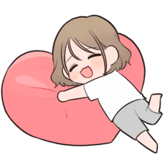 😍 Аниме, Мультфильм, Каваий, Сердце, Любовь, Объятие telegram sticker