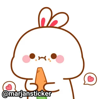 ❤️ @marjansticker кролик, милый, морковь, мультфильм, наклейка telegram sticker