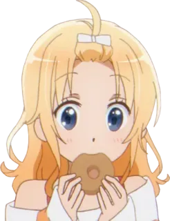 😋 Anime, Kartun, Gadis, Donat, Lucu telegram sticker