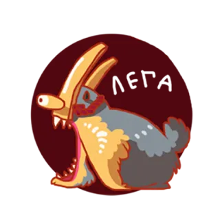 😳 monstro, coelho, criatura, fantasia, animal, ilustração, desenho animado whatsapp sticker