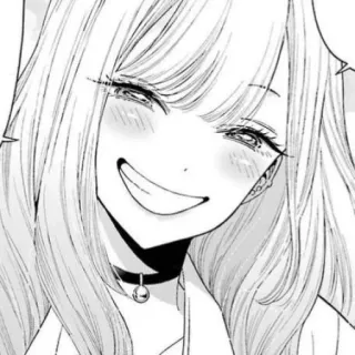 📀 Marin Kitagawa My Dress-Up Darling animé, manga, fille, sourire, joyeux, mignon telegram sticker