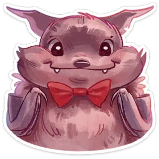 🤵 bat, cute, cartoon, animal, bowtie, halloween, vampire, creature telegram sticker