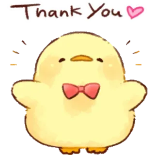 🤩 Thank You gracias, saludo, lindo, pájaro, pollito, lazo whatsapp sticker