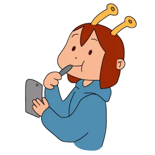 🦷 Anime, Fille, Tablette, Dessin, Mignon, Dessin animé whatsapp sticker