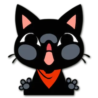 😵 猫, 黑猫, 卡通猫, 可爱, 动物, 宠物 telegram sticker