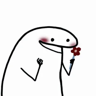 💌 Мультфильм, Человечек, Цветок, Любовь, Милый telegram sticker