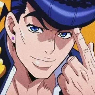 💎 Josuke Higashikata JoJo's Bizarre Adventure อนิเมะ, มังงะ, นิ้วกลาง, ก้าวร้าว, ตัวละคร telegram sticker