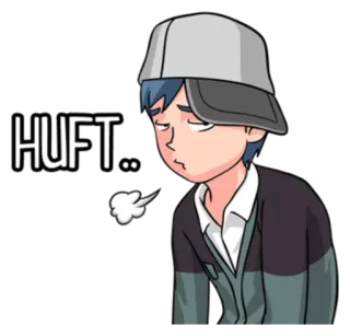 😪 HUFT Cartone animato, Esaurito, Stanco, Sospiro, Espressione, Frustrato whatsapp sticker
