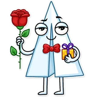🌹 紙飛行機, バラ, ギフト, 漫画, 蝶ネクタイ, 愛, ロマンス telegram sticker