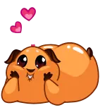 🥰 cute, animal, love, heart, cartoon, dog telegram sticker