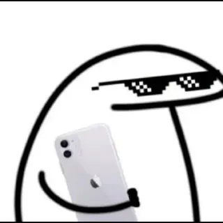 😎 manusia stik, kacamata pixel, telepon, meme telegram sticker