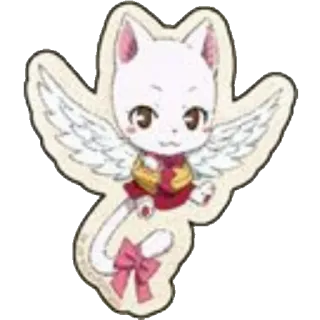 😏 mèo, đôi cánh, thiên thần, động vật, dễ thương, hoạt hình, nhãn dán telegram sticker