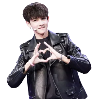 ❤️ persona, adolescente, cuore, gesto, giubbotto di pelle telegram sticker