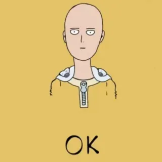 👌 Saitama One-Punch Man OK Saitama, One-Punch Man, Anime, Eroe, OK, Meme telegram sticker