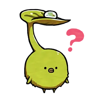 ❓ ? 質問, 緑, 漫画, 生き物, ステッカー telegram sticker
