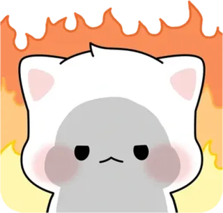 💬 gatto, arrabbiato, fiamme, carino, fuoco, umore, animato telegram sticker