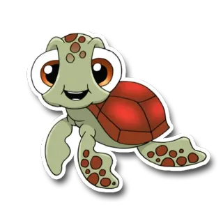 🐢 turtle, sea turtle, cartoon, animal, reptile, cute whatsapp sticker