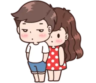 👁 couple, dessin animé, amour, relation, câlin, mignon telegram sticker