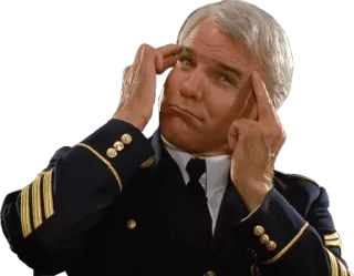 😣 personne, uniforme, pensif, steve martin telegram sticker