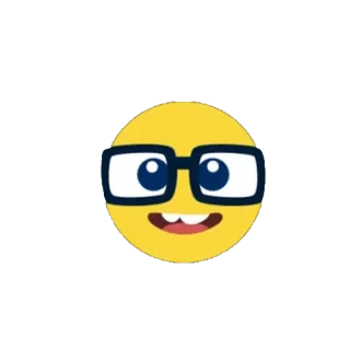 🤓 Nerd, Gafas, Emoji, Amarillo, Cara, Sonrisa whatsapp sticker