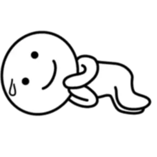 🙂 sad, crying, cartoon, emoji, face, emoticon, simple, minimalist whatsapp sticker