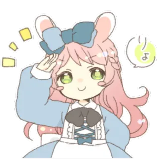 😌 り Аниме, Милый, Кролик, Девушка, Каваий, Мультфильм telegram sticker