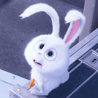 🍥 Snowball The Secret Life of Pets bunny, rabbit, animal, pet, cute, white telegram sticker