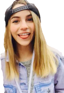 😋 garota, loira, língua, adolescente, pessoa, mulher telegram sticker