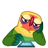 😴 bosan, lelah, binatang, kartun, suasana hati, lambat telegram sticker