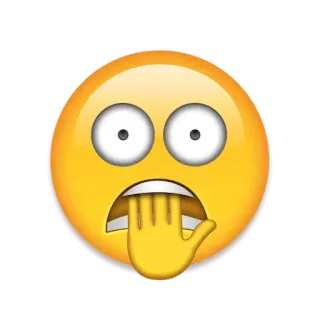 😵 Emoji, Chocado, Mão, Boca, Surpresa, Emoção telegram sticker