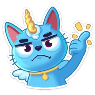 👍 猫, ユニコーン, 天使, 漫画, いいね, 可愛い, ステッカー telegram sticker