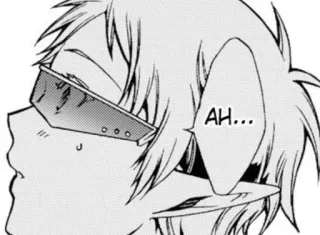 😎 AH... Anime, Manga, Sonnenbrille, Sprechblase, Cartoon, Schwarzweiß telegram sticker