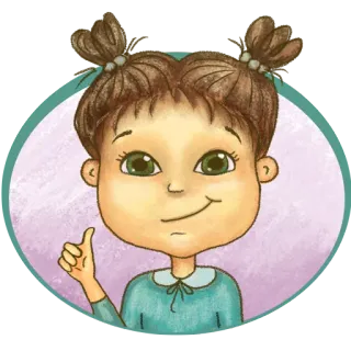 ☺️ fille, dessin animé, pouce levé, positif, approbation, mignon whatsapp sticker