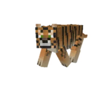 😬 tiger, minecraft, animal, video game, blocky telegram sticker